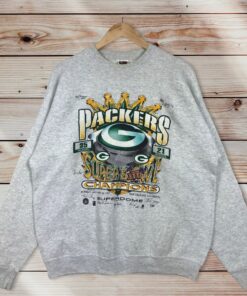 Vintage Style 90’s NFL Green Bay Packers Crewneck Sweatshirt Printed Signature Spell Out Big Logo NFL Green Bay Packers Sweater Pullover, Hoodie, Shirt Gifts for Fans