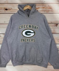Vintage Style 90’s NFL Green Bay Packers Pullover Hoodie Printed Spell Out Big Logo NFL Green Bay Packers Sweater Pullover
