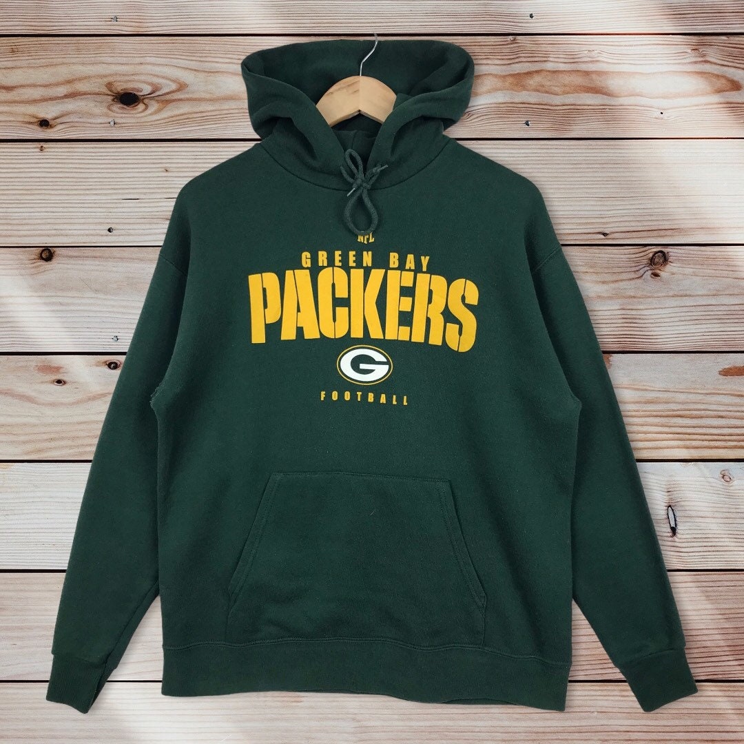 Vintage Style 90’s NFL Green Bay Packers Pullover Hoodie Printed Spell Out Big Logo NFL Green Bay Packers Sweater Pullover, Hoodie, Shirt Gifts for Fans