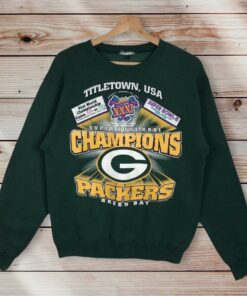 Vintage Style 90’s NFL Green Bay Packers Super Bowl Classic 1997 NFC Champions Printed Big Logo Sweatshirt, Hoodie, Shirt Gifts for Fans