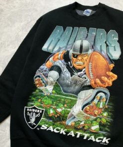 Vintage Style 90s NFL Los Angeles Raiders T Shirt Hoodie Sweatshirt Full Size Full Color Gift for NFL Fans
