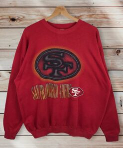 Vintage Style 90s NFL San Francisco 49ers Crewneck Sweatshirt Printed Spell Out Big Logo 49ers San Francisco Sweater Pullover