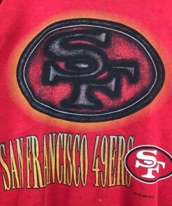 Vintage Style 90s NFL San Francisco 49ers Crewneck Sweatshirt Printed Spell Out Big Logo 49ers San Francisco Sweater Pullover