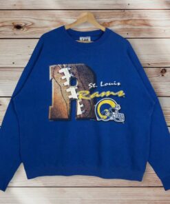 Vintage Style 90’s NFL St. Louis Rams Crewneck Sweatshirt Printed Spell Out Big Logo NFL Los Angeles Rams Sweater Pullover, Hoodie, Shirt Gifts for Fans