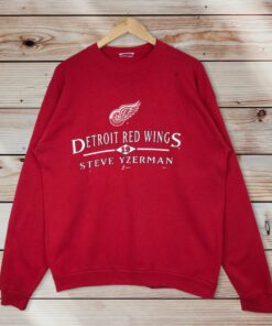 Vintage Style 90’s NHL Detroit Red Wings Crew Neck Sweatshirt Printed Spell Out Big Logo NHL Detroit Red Wings Sweater Pullover