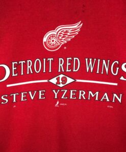Vintage Style 90’s NHL Detroit Red Wings Crew Neck Sweatshirt Printed Spell Out Big Logo NHL Detroit Red Wings Sweater Pullover
