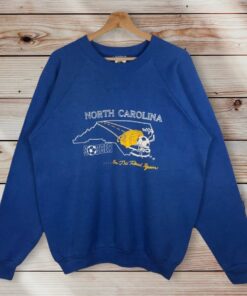 Vintage Style 90’s North Carolina Football Crewneck Sweatshirt Printed Big Logo North Carolina Sweater Pullover