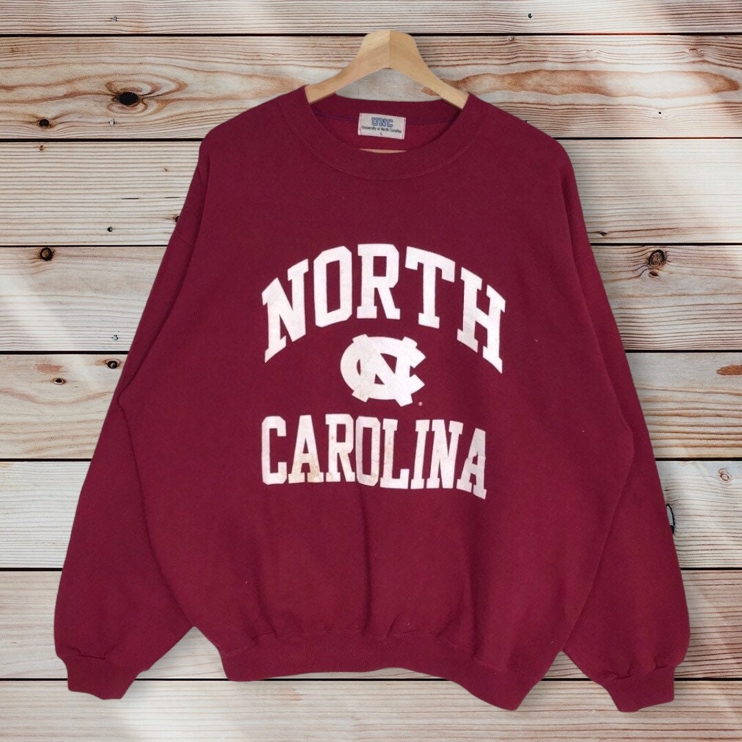 Vintage Style 90’s North Carolina University Crewneck Sweatshirt Reprinted Big Logo North Carolina Sweater Pullover, Hoodie, Shirt Gifts for Fans