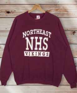 Vintage Style 90’s Northeast Vikings High School Football Club Crewneck Sweatshirt Printed Logo Northeast Vikings Sweater Pullover, Hoodie, Shirt Gifts for Fans