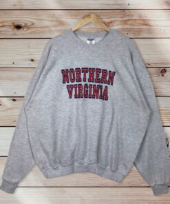 Vintage Style 90’s Northern Virginia Crewneck Sweatshirt Printed Spell Out Logo Northern Virginia College Sweater Pullover Hoodie, Shirt Gifts for Fans