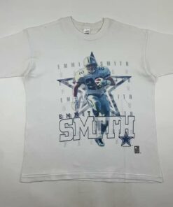 Vintage Style 90s Official Fan Emmitt Smith Dallas Cowboys T Shirt Hoodie Sweatshirt Full Size Full Color Gift for NFL Fans