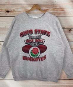 Vintage Style 90’s Ohio State Buckeyes Rose Bowl Crewneck Sweatshirt Printed Spell Out Big Logo Ohio State Buckeyes Sweater Pullover