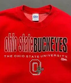 Vintage Style 90's Ohio State University Crewneck T-Shirt Sweatshirt Pullover Hoodie Reprinted Full Color Full Size