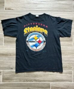 Vintage Style 90’s Pittsburgh Steelers T-Shirt Sweatshirt Pullover Hoodie Reprinted Full Color Full Size Gift for NFL Fans