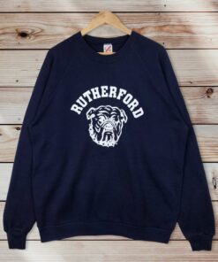 Vintage Style 90’s Rutherford Bulldogs Crewneck Sweatshirt Printed Big Logo Rutherford High School Bulldogs Sweater Pullover, Hoodie, Shirt Gifts for Fans