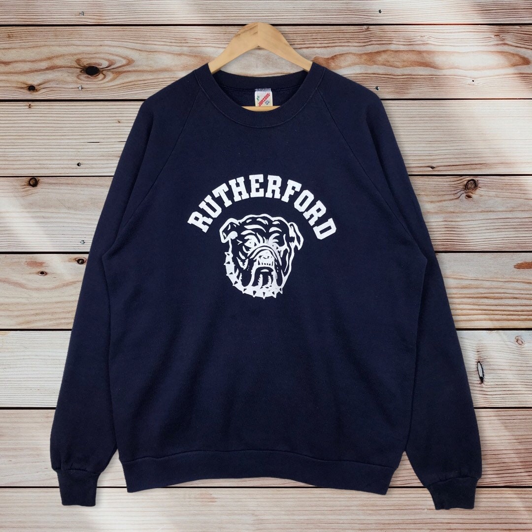 Vintage Style 90’s Rutherford Bulldogs Crewneck Sweatshirt Printed Big Logo Rutherford High School Bulldogs Sweater Pullover, Hoodie, Shirt Gifts for Fans