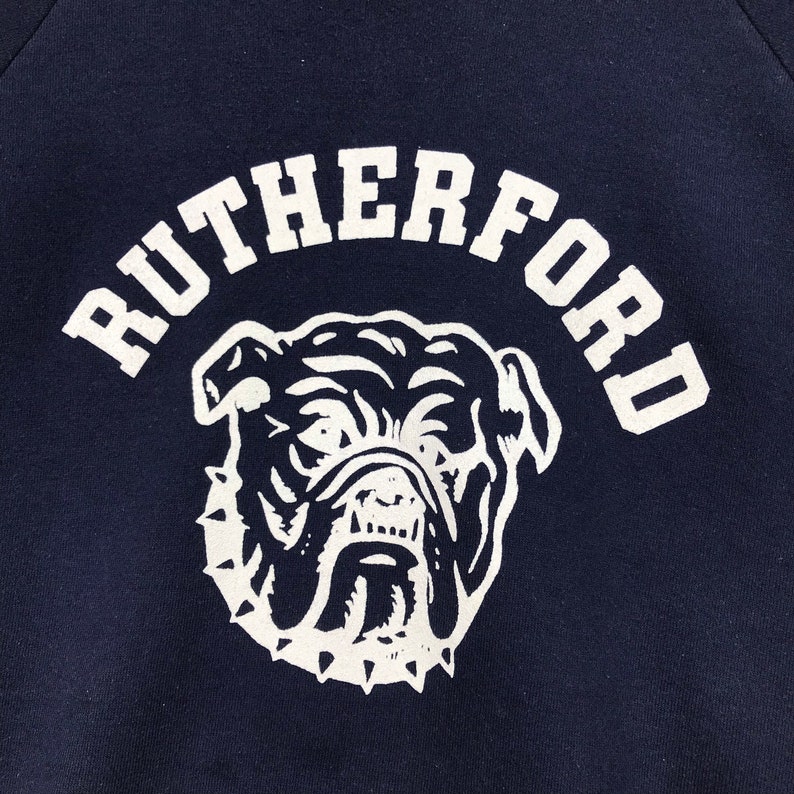 Vintage Style 90’s Rutherford Bulldogs Crewneck Sweatshirt Printed Big Logo Rutherford High School Bulldogs Sweater Pullover, Hoodie, Shirt Gifts for Fans