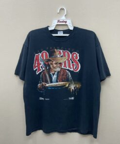 Vintage Style 90s San Francisco 49Ers Gold Miner Football T-Shirt Sweatshirt Pullover Hoodie Reprinted Full Color Full Size Gift for Beauty Beast Fans