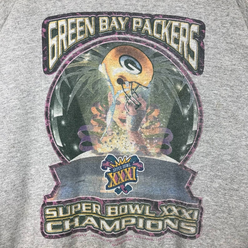 Vintage Style 90’s Starter NFL Green Bay Packers Crewneck Sweatshirt Printed Spell Out Logo NFL Green Bay Packers Sweater Pullover
