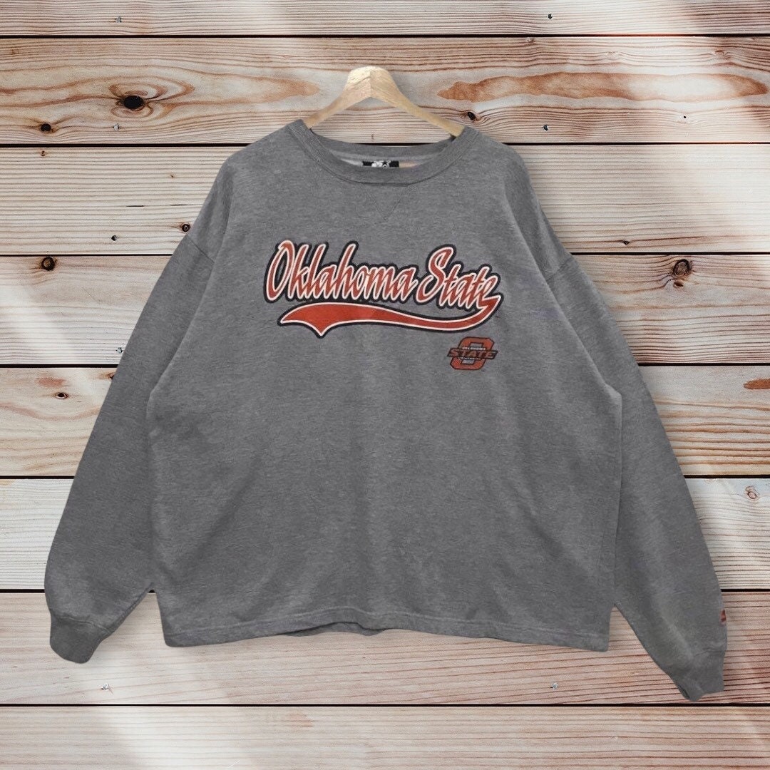 Vintage Style 90’s Starter OKLAHOMA STATE UNIVERSITY Printed Spell Out Crew Neck Sweatshirt, Hoodie, Shirt Gifts for Fans
