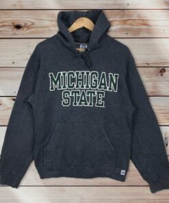 Vintage Style 90’s University of Michigan State Pullover Hoodie Printed Spell Out Logo Michigan State Sweater Pullover Unisex Clothing
