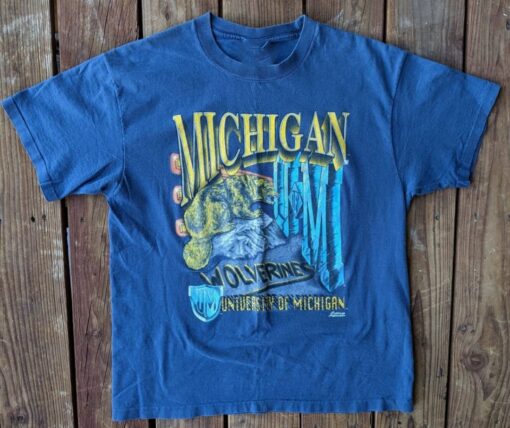 Vintage Style 90s University of Michigan Wolverines Football T-shirt, Vintage Style 90s Shirt, Gift For Her, Gift For Him, Michigan Wolverines Shirt