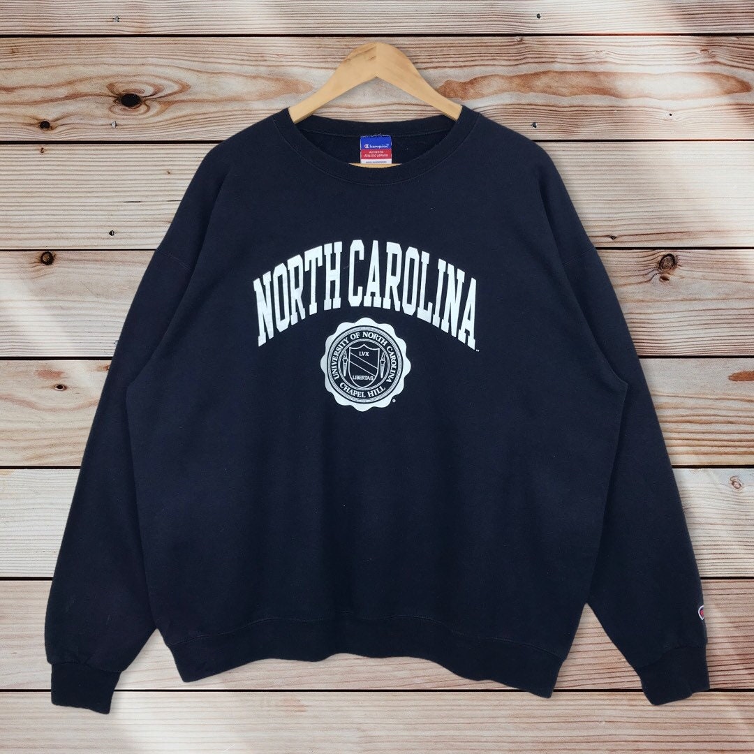 Vintage Style 90’s University of North Carolina Crewneck Sweatshirt Printed Spell Out Big Logo North Carolina University Sweater Pullover, Hoodie, Shirt Gifts for Fans