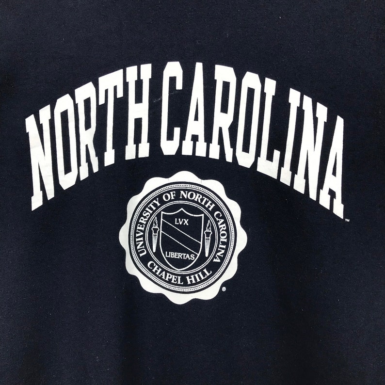 Vintage Style 90’s University of North Carolina Crewneck Sweatshirt Printed Spell Out Big Logo North Carolina University Sweater Pullover, Hoodie, Shirt Gifts for Fans