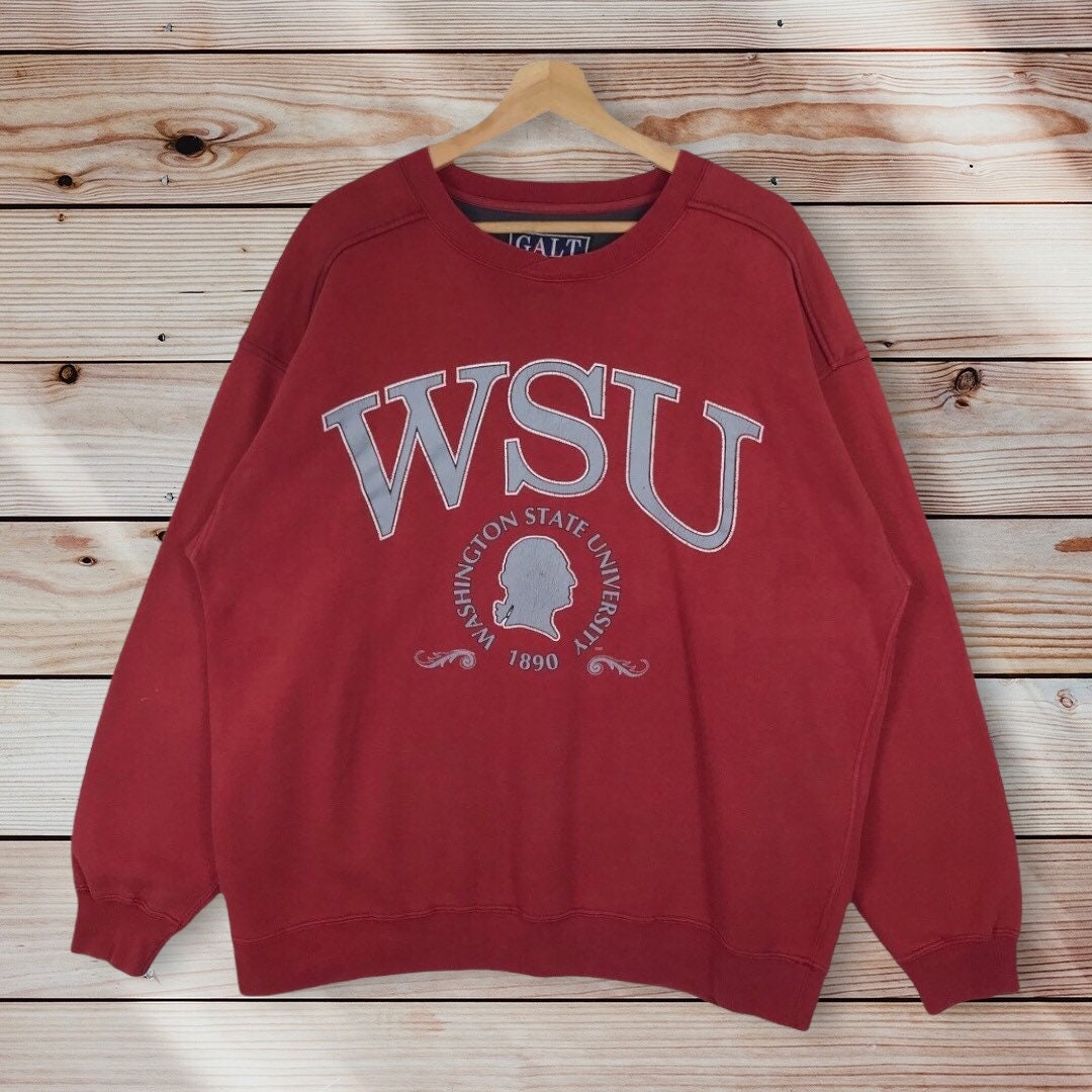Vintage Style 90’s Washington State University Crewneck Sweatshirt Printed Spell Out Big Logo Washington State Sweater Pullover, Hoodie, Shirt Gifts for Fans