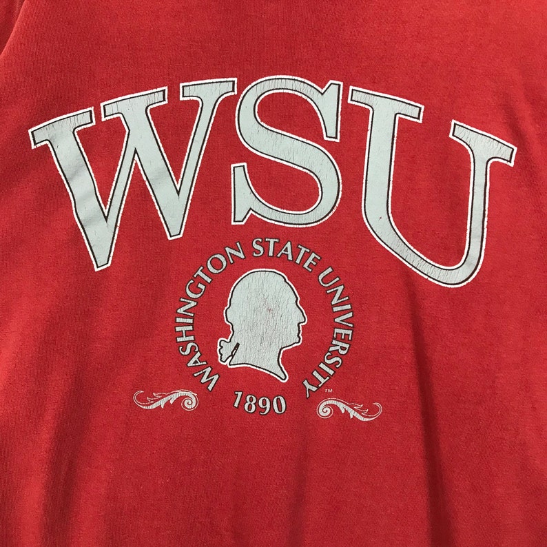 Vintage Style 90’s Washington State University Crewneck Sweatshirt Printed Spell Out Big Logo Washington State Sweater Pullover, Hoodie, Shirt Gifts for Fans