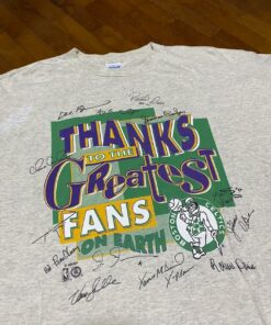 Vintage Style ‘94 Boston Celtics Thanks To The Greatest Fans On Earth T-Shirt Hoodie Sweatshirt Full Size Full Color Gift for BNA Fans
