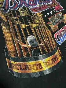 Vintage Style ‘95 Atlanta Braves MLB World Series Champs T-Shirt Sweatshirt Pullover Hoodie Reprinted Full Color Full Size Gift for Atlanta Braves