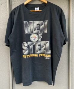 Vintage Style American Tee NFL Steelers T Shirt Hoodie Sweatshirt Full Size Full Color Gift for NFL Fans