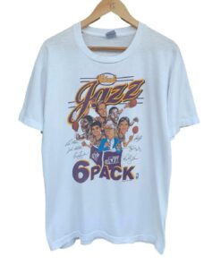 Vintage Style BNA Utah Jazz 6 Pack T Shirt Hoodie Sweatshirt Full Size Full Color Gift for BNA Fans