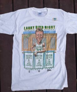 Vintage Style Celtics Larry Bird Night T-Shirt Sweatshirt Pullover Hoodie Reprinted Full Color Full Size Gift for BNA Fans