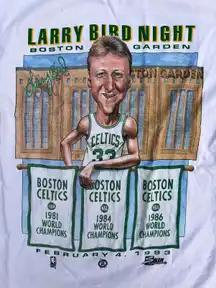 Vintage Style Celtics Larry Bird Night T-Shirt Sweatshirt Pullover Hoodie Reprinted Full Color Full Size Gift for BNA Fans