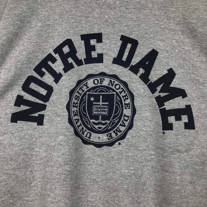 Vintage Style Champion University of Notre Dame Crewneck Sweatshirt, Logo Notre Dame Fighting Irish Sweater Pullover, Hoodie, Shirt Gifts for Fans