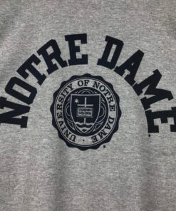 Vintage Style Champion University of Notre Dame Crewneck Sweatshirt Printed Spell Out Logo Notre Dame Fighting Irish Sweater Pullover, Hoodie, Shirt Gifts for Fans