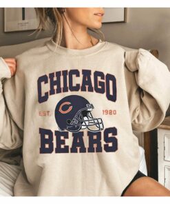 Vintage Style Chicago Football Crewneck Sweatshirt Hoodie Shirt, Retro Unisex Crew Gift For Her 90s Bears Style