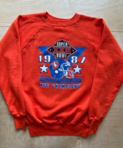 Vintage Style Denver Broncos Super Bowl 22 80s T-Shirt Sweatshirt Pullover Hoodie Reprinted Full Color Full Size Gift for NFL Fans
