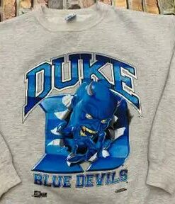 Vintage Style Duke Blue Devils T-Shirt Sweatshirt Pullover Hoodie Reprinted Full Color Full Size Gift for NCAA Fans