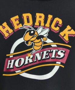 Vintage Style Hedrick Hornets Football Club Pullover Hoodie Printed Spell Out Big Logo Hedrick Hornets Sweater Pullover, Hoodie, Shirt Gifts for Fans