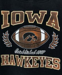 Vintage Style IOWA State University Hawkeyes Pullover Hoodie Printed Spell Out Logo IOWA Hawkeyes Sweater Pullover