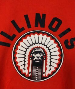 Vintage Style Illinois State University Crew Neck Sweatshirt Printed Spell Out Big Logo Illinois Fighting Illini Sweater Pullover