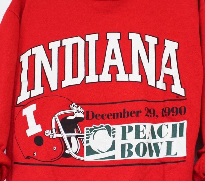 Vintage Style Indiana University Hoosiers Peach Bowl 1990 Sweatshirt, Indiana Hoosiers Sweater, Gift for Her, Gift For Him, Indiana Hoosiers Shirt