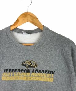Vintage Style Jefferson Academy Jaguars Basketball Crewneck T Shirt Hoodie Sweatshirt Full Size Full Color Gift for BNA Fans