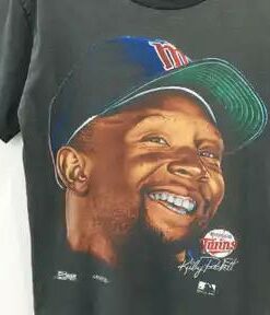 Vintage Style Kirby Puckett MLB Minnesota Twins T-Shirt Sweatshirt Pullover Hoodie Reprinted Full Color Full Size