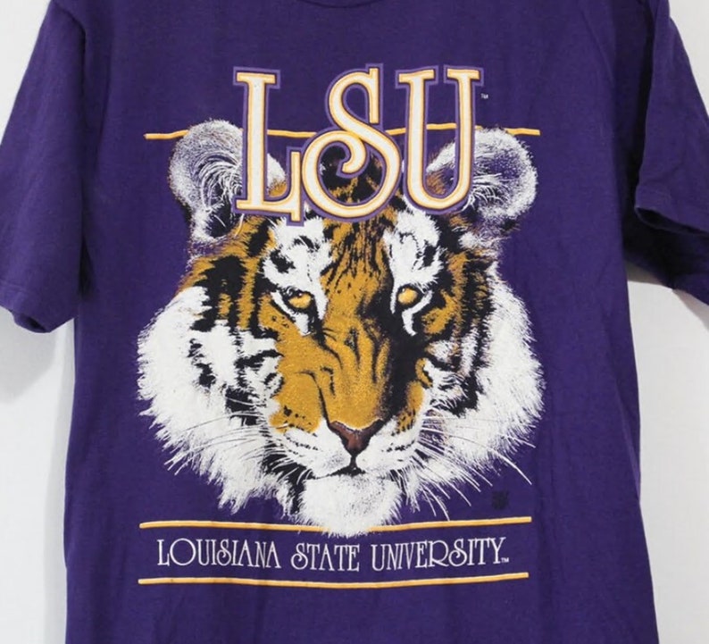 Vintage Style Louisiana State University LSU Tigers T-Shirt, Louisiana State SweatShirt, Vintage Style 90 Shirt, Gift For Her, Gift For Him, LSU Sweater, Hoodie Full Size