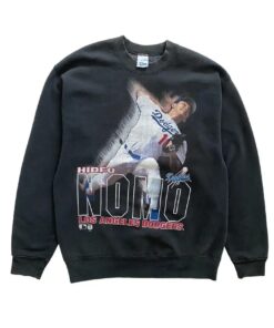 Vintage Style MLB 1995 Hideo Nomo Los Angeles Dodgers Tshirt Hoodie Sweatshirt Full Size Full Color