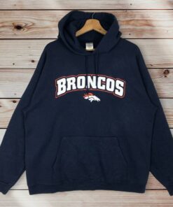 Vintage Style NFL Denver Broncos Pullover Hoodie Printed Spell Out Logo NFL Denver Broncos Sweater Pullover, Hoodie, Shirt Gifts for Fans